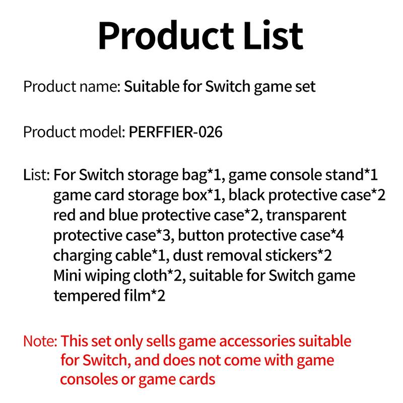 Game Console Accessories Set, Game Console Accessories Includes Protective Case, Data Cable, Screen Protector, Game Card Case, Stand 4