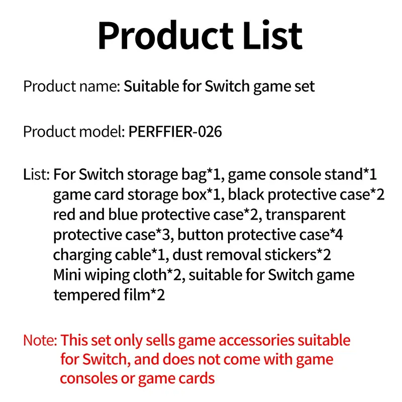Game Console Accessories Set, Game Console Accessories Includes Protective Case, Data Cable, Screen Protector, Game Card Case, Stand 4