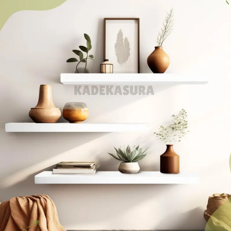 Furniture Ruang Tamu 3 Susun Terbaru Rak Ambalan Dinding Isi 3 Pcs Kayu Besi 1