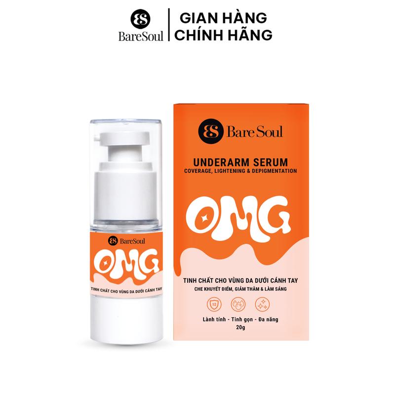 [MÀU CAM] Serum cho nách hỗ trợ che khuyết điểm, hỗ trợ giảm thâm nách & hỗ trợ làm sáng nách BareSoul OMG Underarm Serum 20G 1