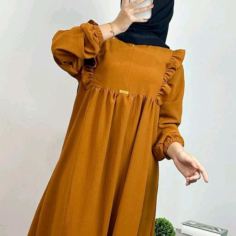 Product Introduction of GAMIS SAMIRA CRINKLE AIRFLOW TERBARU LD 110CM // GAMIS WANITA muslimAH CRINKLE AIRFLOW muslim panjang wudhu Dress  Syari Polos Hitam Cantik Nyaman Menyusui Pink Dewasa Simple Maxi Dewasa Simple Remaja Mewah Kondangan Pesta 2
