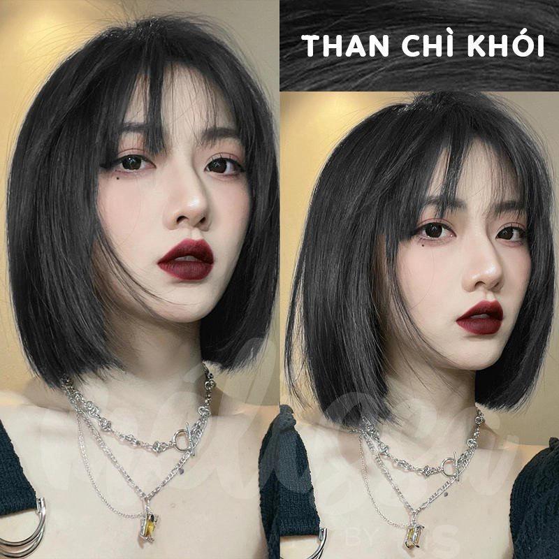 [ Rẻ VÔ ĐỊCH ] Sét Thuốc Nhuộm Tóc màu Than Chì kèm oxi và gang tay Đổi Màu Tóc Dưỡng Tóc 0
