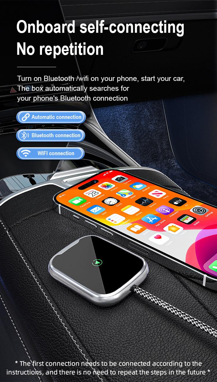 Product Introduction of Wired to Wireless CarPlay Box Wired Auto to Wireless Auto Android Two-in-One Car CarPlay 6