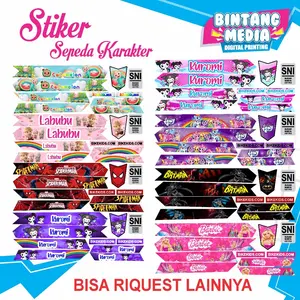 Sticker SEPEDA VARIASI | Barbie, Hello Kitty, Frozen, Little Pony, Kuromi DLL
