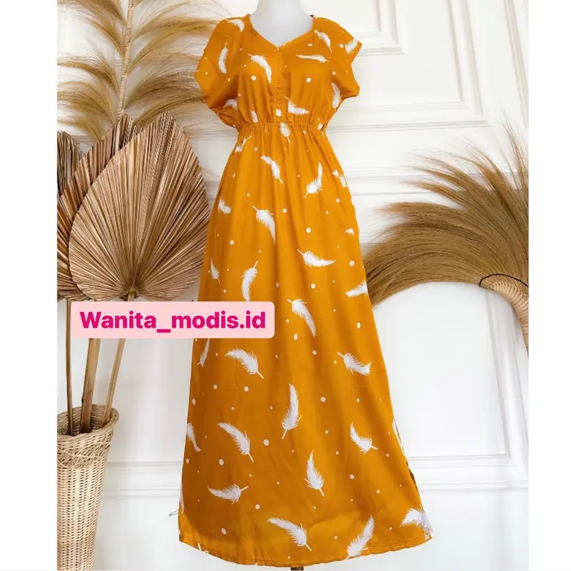Daster Manohara Rayon Premium KUNING Nyaman Lembut 3