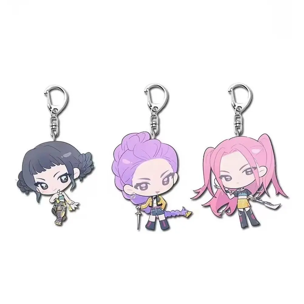 KPOP Demon Hunters Rumi Mira Zoey Acrylic Keychain Pendant For
