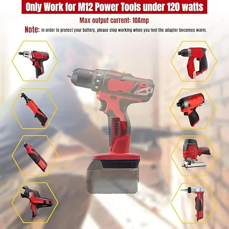 Dewalt 20V & Milwaukee M18 to M12 BatteryAdapter: Extend Tool Life with DM18M12, DurableABS, Not for Charging - 6 Months Warranty 20vbatteries 2