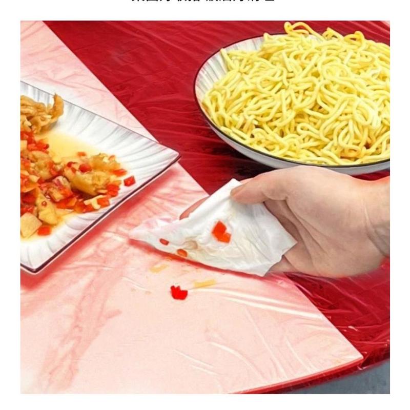 Product Introduction of 10pcs Universal 1.2/1.4/1.6/1.8M Disposable Drawstring Table Cover Waterproof Oil-proof Disposable Tablecloth Thickened Red Round Tablecloths Party Wedding Picnic 30
