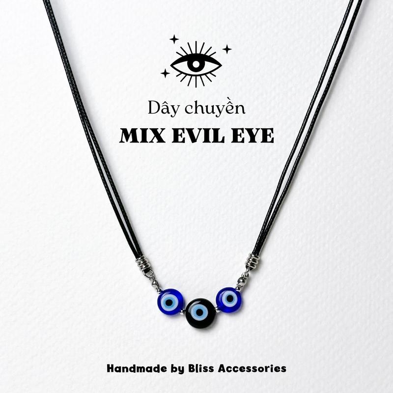 Vòng cổ mix 2 evil eye thủy tinh Bliss Accessories Dây Chuyền Handmade