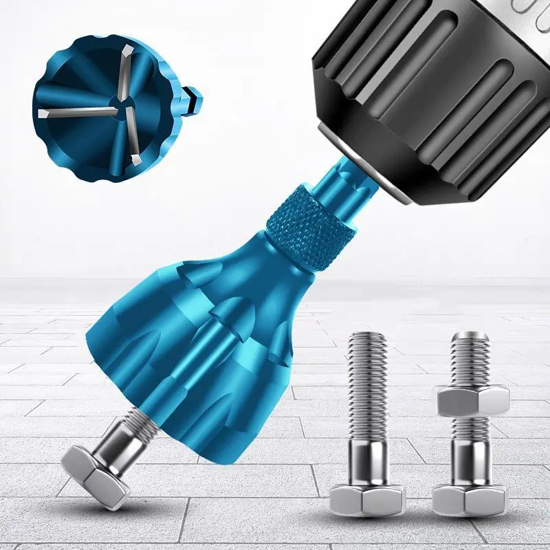 Deburring External Chamfering Tool, 1 Count Quick Release Deburring External Chamfering Tool, Damaged Bolt Repair Tool for 1/8 Inch-3/4 Inch (3mm-19mm)