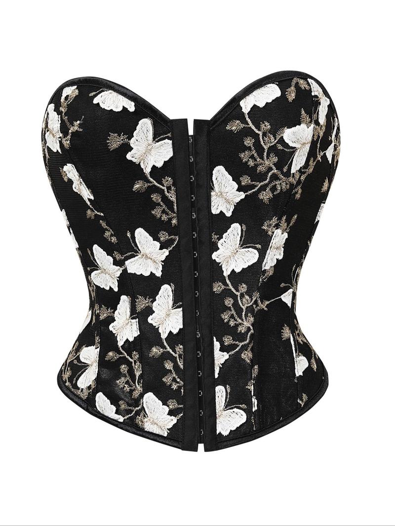 Product Introduction of Women's Floral Embroidery Lace Up Grommet Eyelet Shapewear  Top, Elegant Fashionable Shapewear Corset for Daily Wear, Tummy Control Shaper for Women 6
