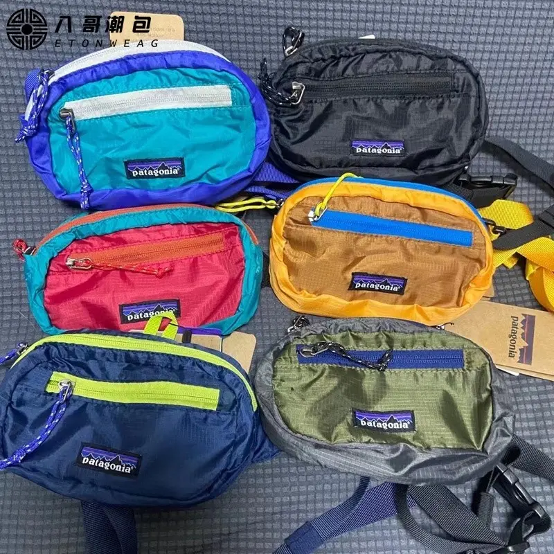 กระเป๋าคาดเอว Patagonia มาใหม่ กระเป๋าคาดหน้าอกกลางแจ้ง ขนาดเล็ก น้ำหนักเบา ไนลอน กันน้ำ เหมาะสำหรับผู้ชายและผู้หญิง กระเป๋าคาดเอว