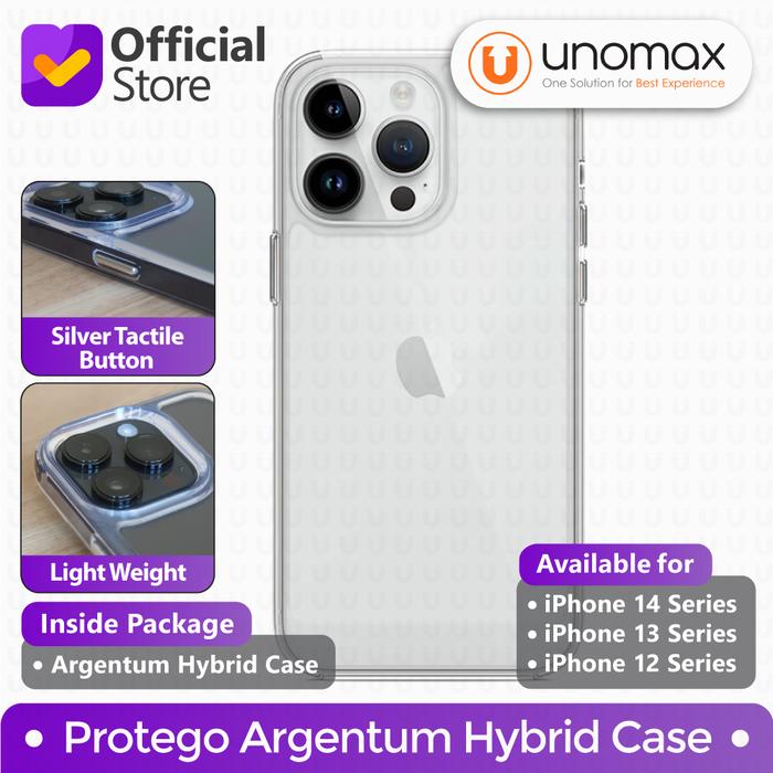 Gambar Case Compatible With iPhone 14 / 13 / 12 Protego Argentum Hybrid Slim Clear Casing - iPhone 13 Pro Max dari unomax Kota Bekasi Tokopedia
