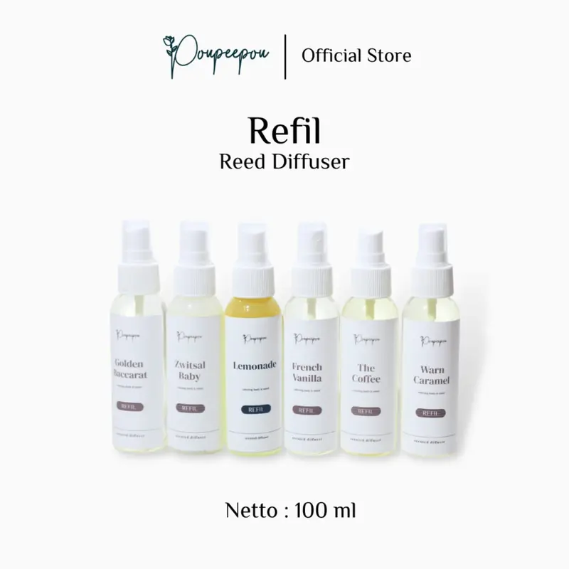 Poupeepou Diffuser Aromatherapy Aesthetic dan Refill Diffuser | Difuser Aroma Pengharum Ruangan Pewangi 0