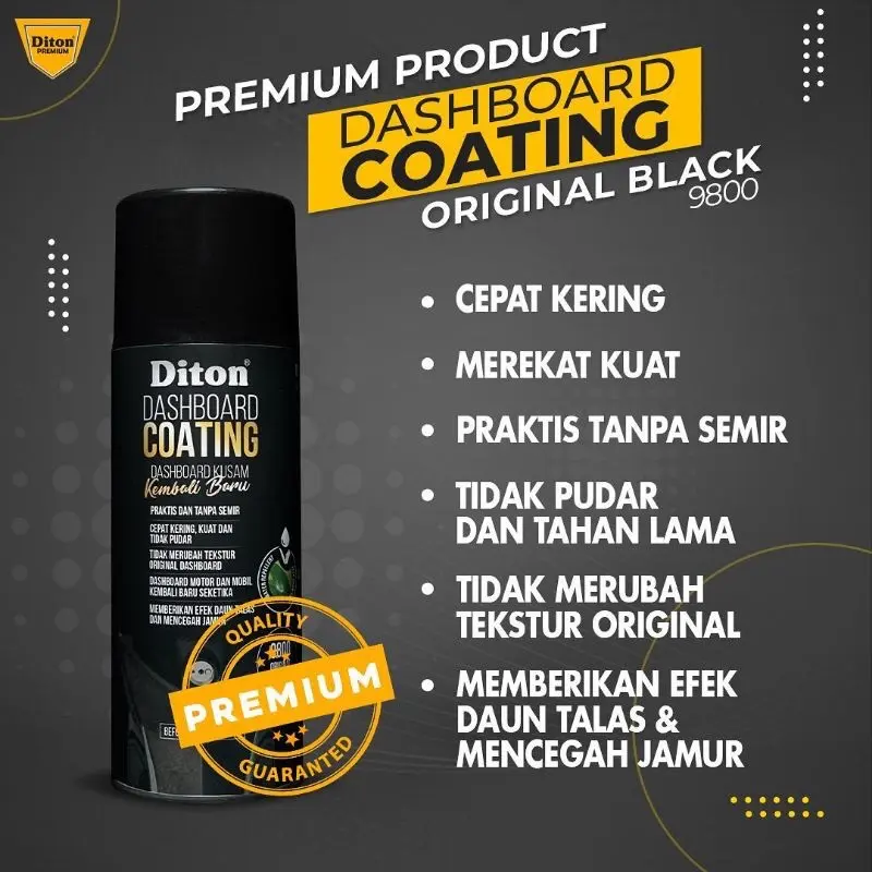 DITON Premium Dashboard Coating Cat Pilox Motor dan Mobil (Original Black Red Yellow Orange Blue Grey Maroon Brown (400cc) 5