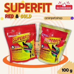 Oren PetShop Superfit Red & Gold 100g - Makanan Burung Lomba Manjangin Ekor dengan Probiotik & Vitamin untuk Kontes Gacor Murai
