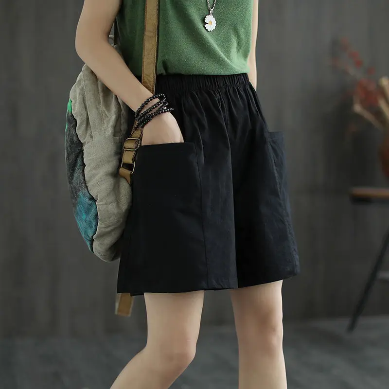 Quần Soóc Ống Rộng Cho Nữ, Phong Cách Mùa Hè, Ngoại Cỡ, Quần Ống Rộng Thường Ngày, Thích Hợp Cho Học Sinh Và Công Sở, Quần Dài, Dễ Phối Đồ Và Hợp Xu hướng 1