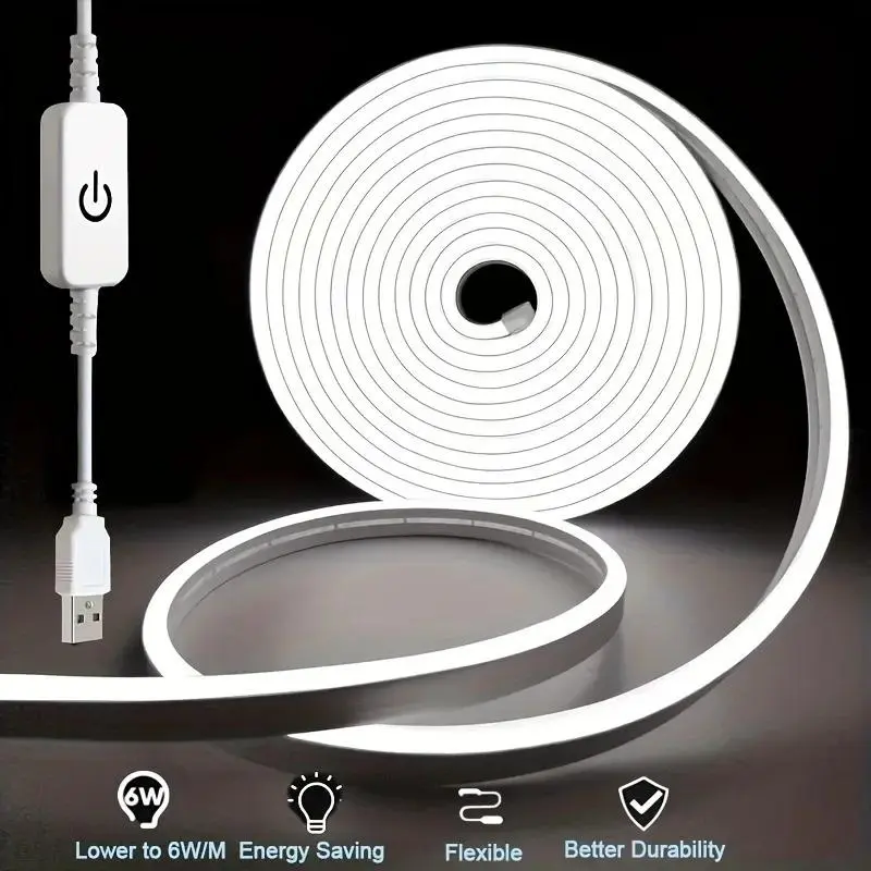 Flexible LED Neon Light, USB Powered Touch Sensor Dimmable Neon Light, Decorative Lighting for Bedroom, Living Room, Garden, Bar Decorative Lighting 0