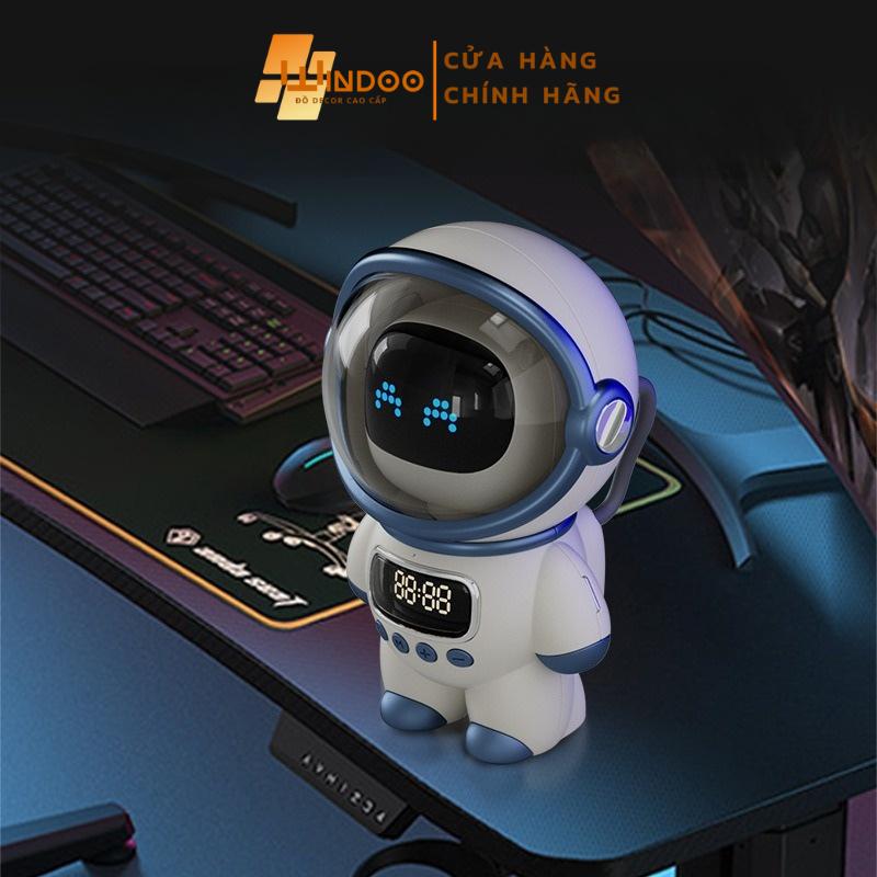 Loa bluetooth thông minh AI phi hành gia, loa nghe nhạc có đồng hồ báo thức đèn ngủ độc đáo Windoo WD53