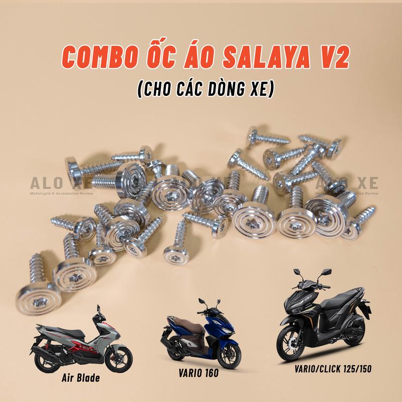 Bộ ốc dàn áo inox 304 Salaya V2 Thái cho Vario, AB, Wave Alpha, Sirius, Fu LED, Exciter - Phụ Tùng, Phụ Kiện xemay