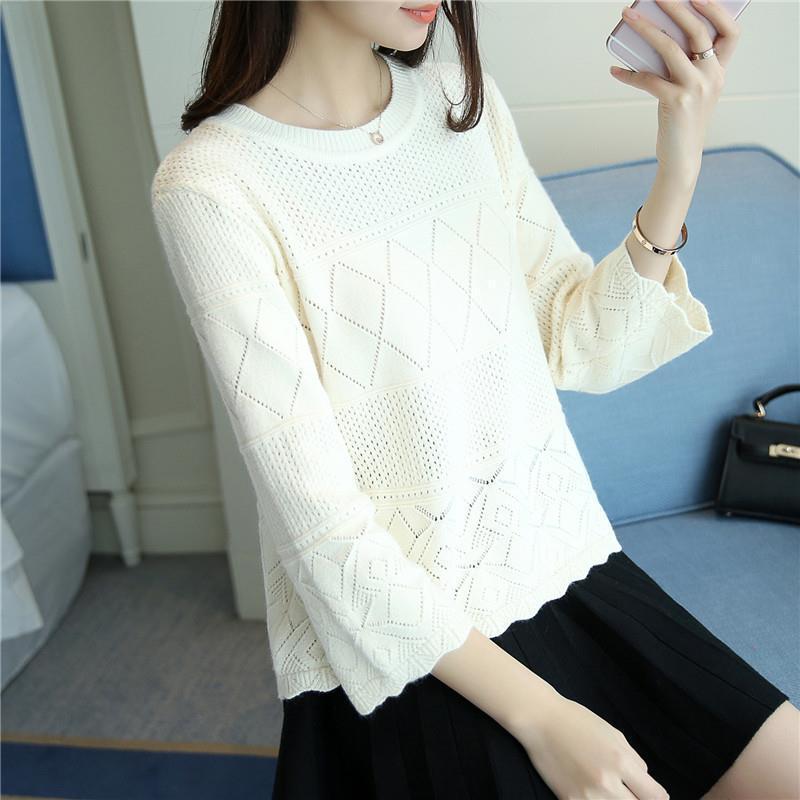 Áo Thun Áo Ngắn Áo Len Mỏng Cho Nữ, Tay Áo Ba Phần Tư, Áo Cánh Lụa Lạnh khoét Bộ Sưu Tập Xuân Hè Mới 2024, Dễ Phối Đồ Quần Áo Nữ Hợp Xu hướng 4