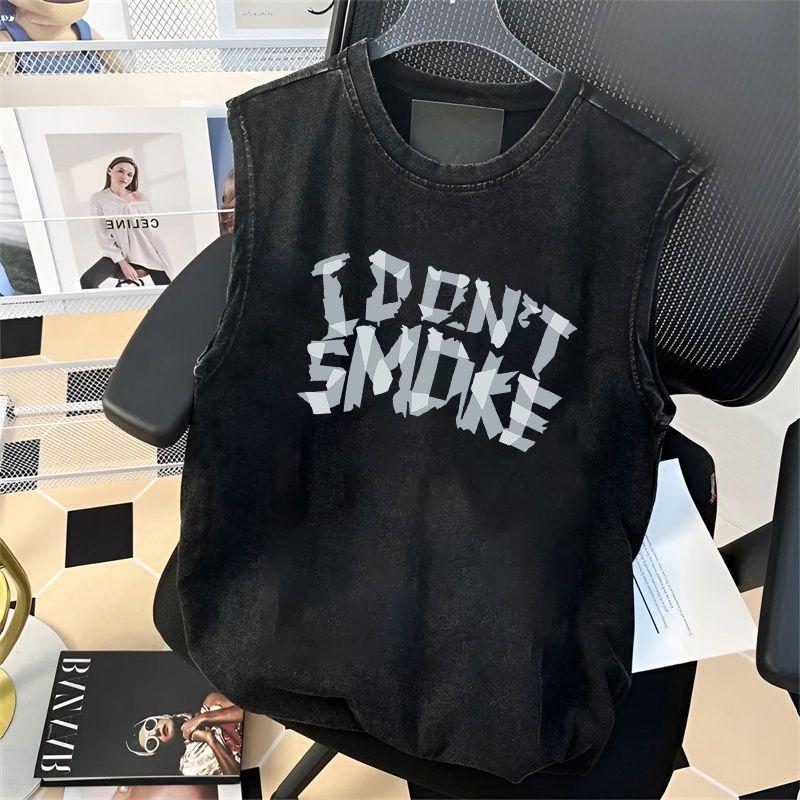 Áo Vest Cổ Điển Mỹ, Màu Trơn Dành Cho Nam Giới, Không Tay, Áo Phông Mùa Hè, Phong Cách Cổ Điển Đã Giặt, Hợp Xu hướng, Độc Đáo Cổ Điển Áo Ba Lỗ, Thời Trang, Dễ Phối Đồ, Cá Tính 1