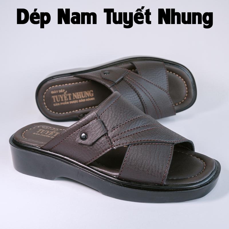 Dép nam đế cao 4cm bản nút màu nâu/đen [form nhỏ] 0