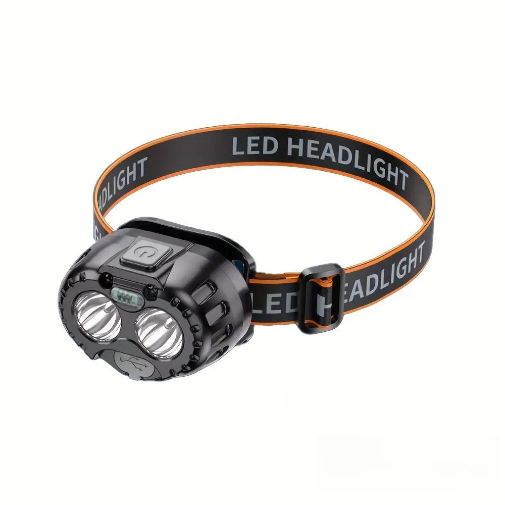 LED Induction Head Mounted Light with Long Battery Life, Strong Light, USB Rechargeable Headlight, Ultra Bright LED Outdoor Fishing Head, Suitable for Outdoor Camping and Fishing