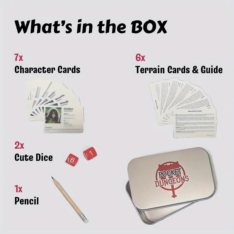Product Introduction of Pocket Dragon & Dungeons Adventure Set, 1 Box Portable Role Playing Game, Simple Paper Role Playing Game, Lightweight Tabletop RPG Accessories 5