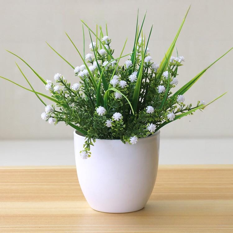 Chậu Hoa Giả Oải Hương Decor Trang Trí Phòng Khách Bàn Làm Việc