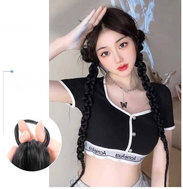 Product Introduction of Tổng hợp 1 cặp Đuôi bính tóc giả dễ thương, sợi tơ nhân tạo, dễ dùng, Phụ nữ 13