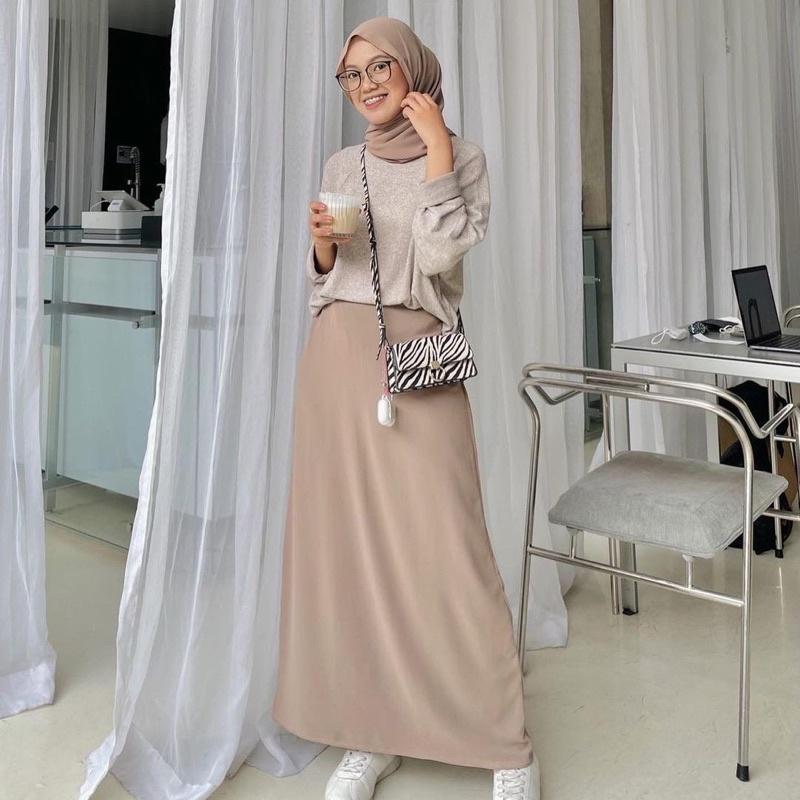 ROK A-LINE SKIRT POLOS | ROK POLOS SHAKILA | GEA SKIRT YOONA SKIRT | ROK BASIC POLOS FORMA Muslim Panjang 5