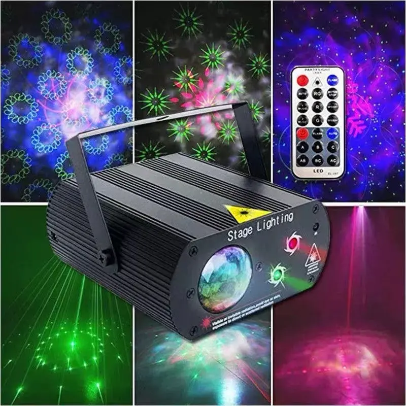 Đèn Laser theo nhạc mini có điều khiển từ xa 0