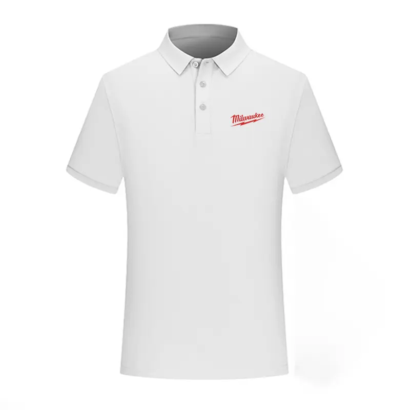 Áo Thun Nam Thường Ngày Milwaukee, Trang Phục Mùa Hè, Màu Trơn Áo Thể Thao Một Hàng Cúc, Thoáng Khí Menswear Polo Shirt Có Cổ