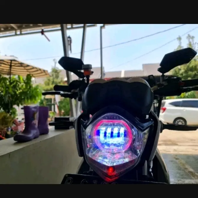 Lampu Utama LED BEAT SCOOPY VARIO NMAX JUPITER VIXION Daymaker BiLED Projie Projector 4 Mata Lensa 8D V12 DM4 Mobil Motor 7
