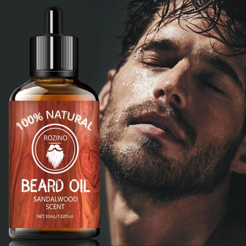 Product Introduction of 30ml Sandalwood Scented Beard Oil, Hydrating Beard Care Oil for Men, Anti-frizz Beard Styling Product 5
