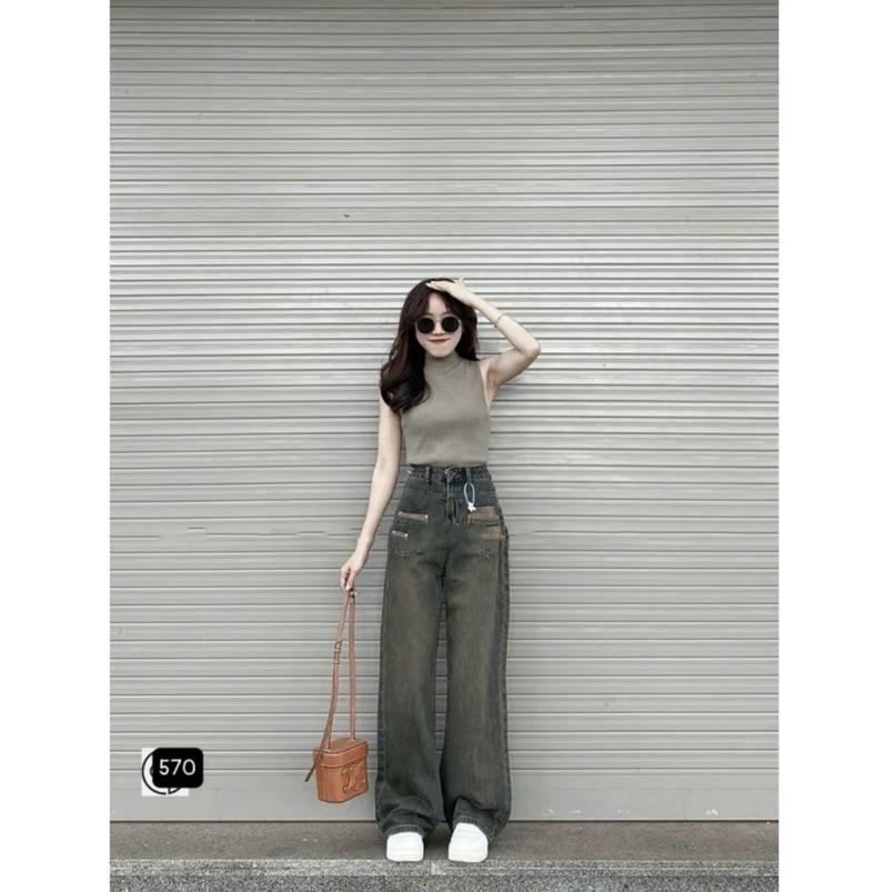 Product Introduction of QUẦN JEANS SUÔNG TÚI TRƯỚC PHA MÀU LƯNG CAO PHOM CHUẨN HÁCH DÁNG SIÊU XINH Women 1