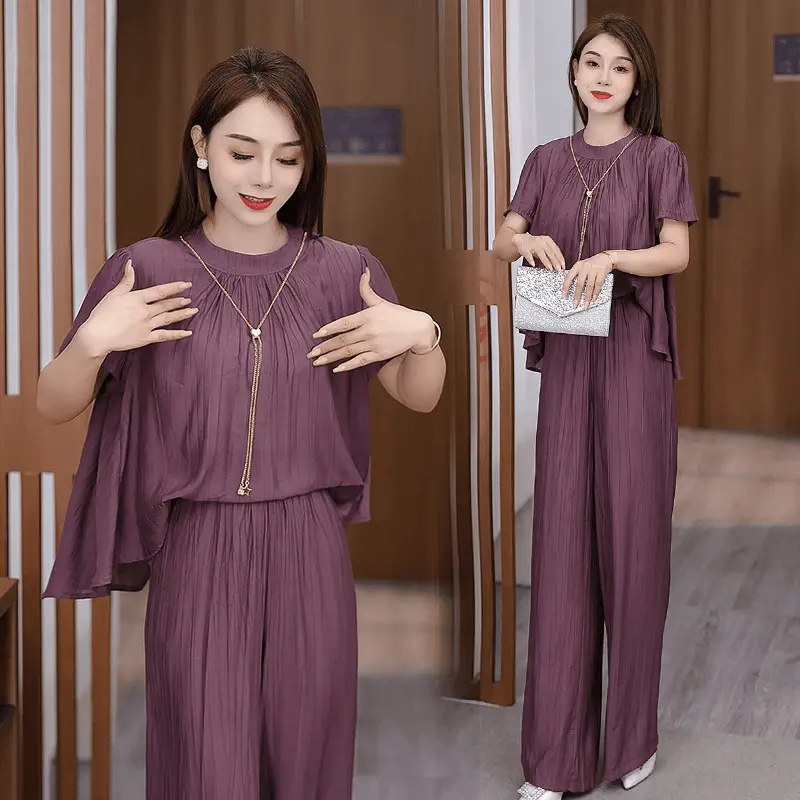 [Ladies Fashion] Elegant Women's Clothing 2024 Summer New Korean Style Loose plus Size Western Style Youthful Fashionable High-Grade Design Two-Piece Suit