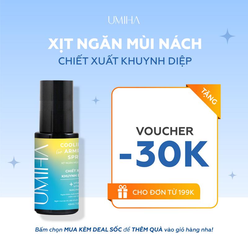   ĐỘC QUYỀN LIVESTREAM  Xịt ngăn mùi nách UMIHA 45ml dưỡng trắng và hạn chế mồ hôi nách hiệu quả 