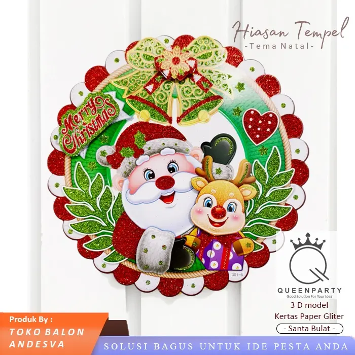 hiasan tempel natal / ornament natal dekorasi perayaan pesta natal / hiasan pintu ornament natal