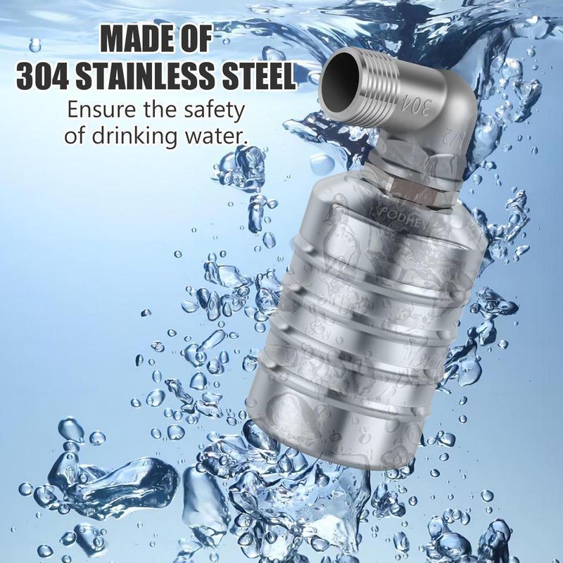 2 Hitungan Katup Apung Kontrol Level Air 304 Stainless Steel Katup Bola Apung Mini Sepenuhnya Otomatis Mati Otomatis Tangki Air Katup Pengontrol Level Air Aman Asupan Air Atas/Samping 1