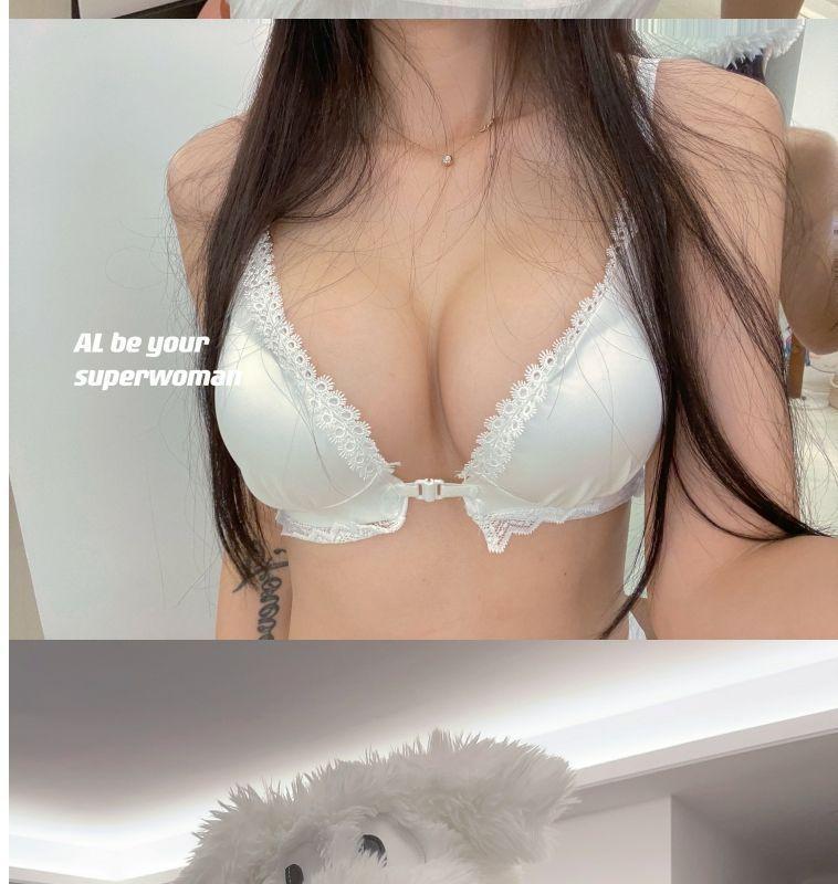 Product Introduction of Thickened Overall 3.5cm Large Front Button Underwear Small Breast Size Exaggerating Bra Push up Non-Running Cup Anti-Sagging Backless Bra 13