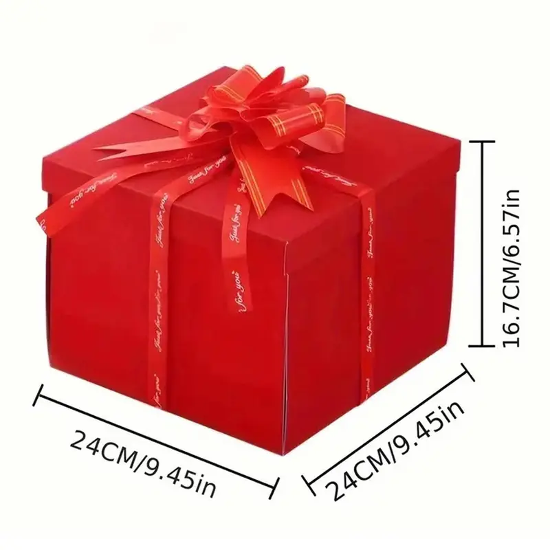 Product Introduction of 5-Story Surprise Explosion Gift Box with Ribbon, Multi-Pocket Snack & Candy Storage, Perfect for Birthdays, Festivals, Holidays 14