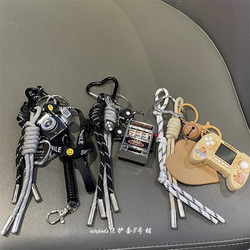 Túi Đựng Máy Ảnh Trò Chơi Sáng Tạo Phong Cách Hàn Quốc Dây Xích Treo Chìa Khóa Xe Hơi Hộp Đựng Tai Nghe AirPods Phụ Kiện Treo Women Móc Khoá Nữ