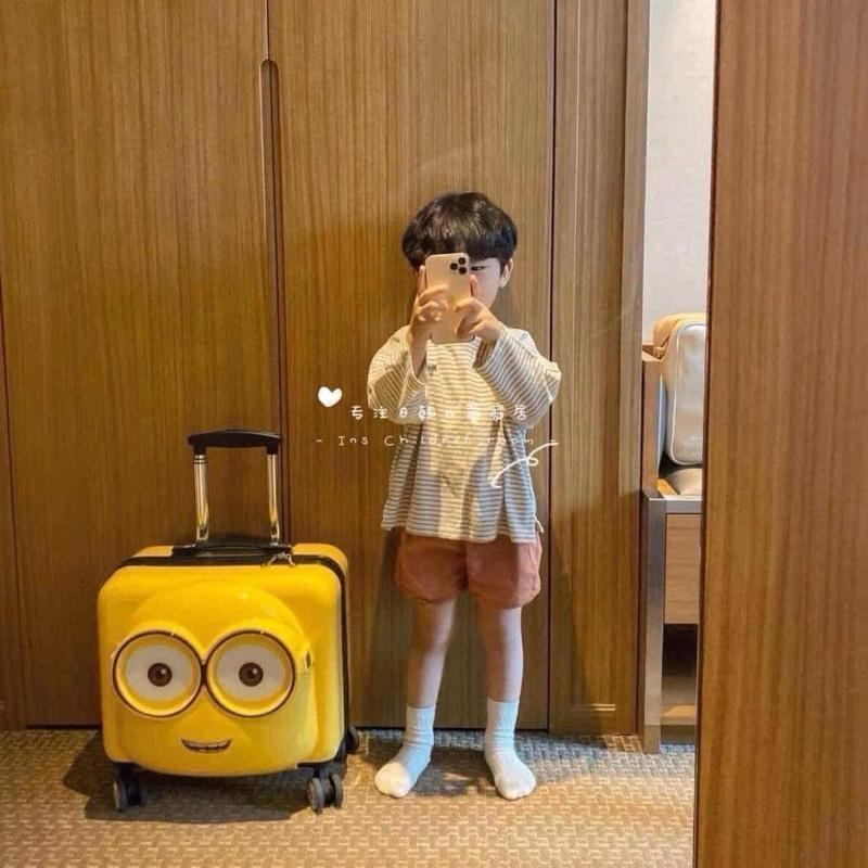 Vali MINION siêu hot, size 20ich, khoá mật mã an toàn cho bé - Cực cute 0