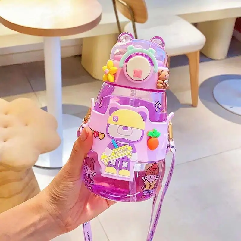 [BS] Botol Minum Anak Sekolah SD TK Free Stiker 2D dan 3D Korea Lucu / Bottle Drink 600ml BPA Free 130 8