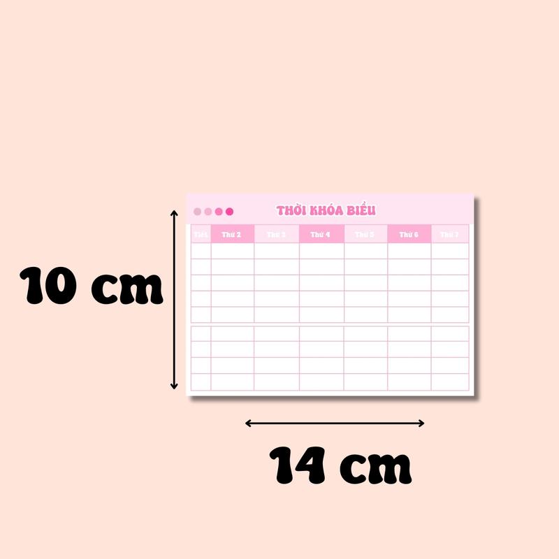 Decal thời khóa biểu dán cute A5 chất giấy decal có thể dán được 6