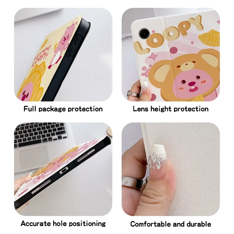 Ốp Hoạt Hình Dễ Thương, Chất Lượng Cao, Cho Samsung Galaxy Tab A9 A9 + A9 Plus 11.0 ''8.7 '', 2023, Chất Liệu Da PU, Có Khe Cắm Bút, Thời Trang, Ốp Bảo Vệ 2