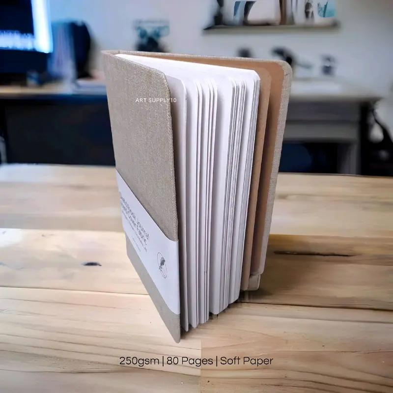 Sketchbook Hard Cover Kulit Oscar & Fabric Jurnal A5 250gsm 80 Pages / Cover Kain Kertas Paper 5