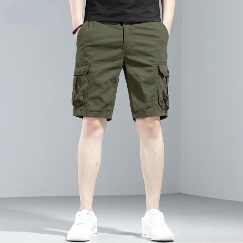 Quần short đùi kaki nam túi hộp màu xanh trơn lưng thun DN2 kiểu dáng mới Menswear Quần Lửng